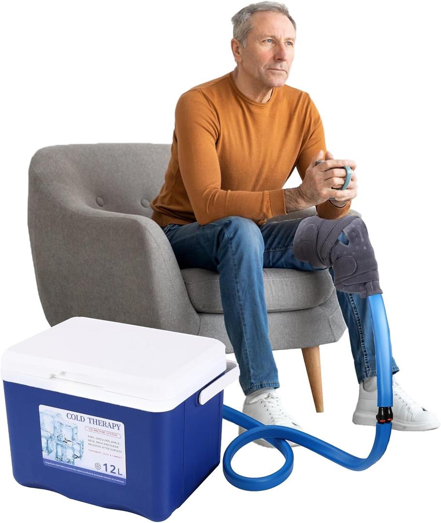 Cold Therapy System Ice Machine for Knee After Surgery Recovery Care Cryotherapy Freeze Kit with Universal Pad for Pain Relief Shoulder Ankle Back Hip Leg Sports Injuries