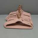 MIZGI Premium Velvet Hangers (50 Pack) Heavy Duty - Non Slip Felt Hangers - Blush Pink - Rose Gold 360 Degree Swivel Hooks,Space Saving Clothes Hanger,Durable Strong Hanger for Suits,Coats,Dress