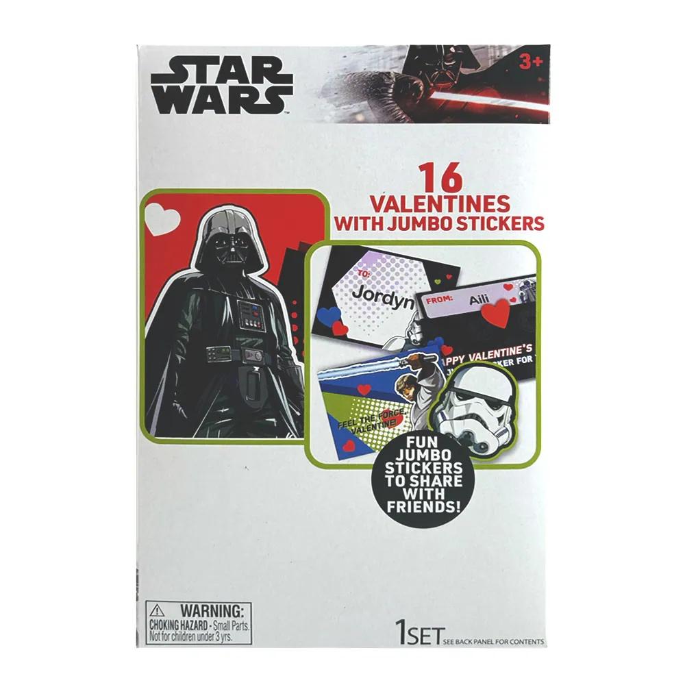 Star Wars 16 Valentines with Jumbo Stickers