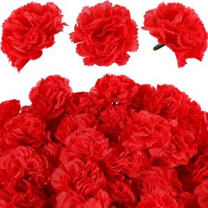 WILLBOND 140 Pcs Marigold Flower Head Mexican Artificial Marigold Flowers Halloween Flower Day of The Dead Decoration for Diwali Indian Decor DIY Wreath Garland Craft(2 Inch,Red)