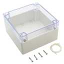 LeMotech ABS Plastic Junction Box Dustproof Waterproof IP65 Electrical Enclosure Box Universal Project Enclosure Grey with PC Transparent Clear Cover6.3 x6.3 x3.54 inch(160 x 160 x 90 mm)