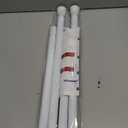 Spring Tension Curtain Rod 45 to 76 Inch, Adjustable Curtain Rods No Drilling Spring Loaded Curtain Rods for Windows Doors Closet, White