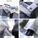 QIXING Womens Corduroy Button Down Shirt Casual Oversized Long Sleeve Blouses Tops (XXL)