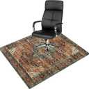 Anidaroel Office Chair Mat for Hardwood Floor/Tile Floor, 48"x60" Desk Chair Mat for Hard Floors, Under Desk Rug Protector for Rolling Computer Gaming Chairs, Anti Slip Machine Wash Low Pile Carpet (Brick Red/Dull Teal)