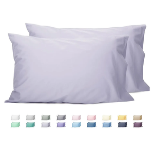 Sunflower Queen Pillowcases Set of 2, 100% Cotton Queen Size Pillow Cases 2, 20×30 inches Light Purple, Soft and Breathable
