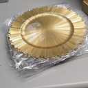 6 Pcs Gold Charger Plates,13 Inch Elegant Fluted Edge Plastic Charger Plates Reusable Table Chargers for Dinner Birthday Wedding Party Bridal Showers Tableware Dishes Luxury Decor