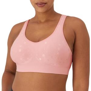 Bali Women's Wireless Bra, Comfort Revolution Wireless Bra for Women, Targeted Shaping, Seamless, Full Coverage (Gentle Peach Dot, S)