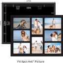 YESKAY 4x6 Collage Picture Frame - 8 Opening 4 x 6 Photo Frames Display,Multiple Family Photo Collage Frames with Real Glass for Wall Decor,Rustic Black 1 Pack(OD:13X17in)