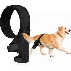Dog Knee Brace for Hind & Rear Legs,Adjustable Dogs Compression Brace with Joint Instability, Torn ACL, Limping or Osteoarthritis - Reduces Pain and Inflammation,Post Surgery Care Recovery-Black (L)