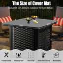 Silicone Outdoor Propane Fire Pit Table Mat, Waterproof Firepit Covers, Fits Outdoor for 28 inch Square Gas Fire Pit, All-Weather Protection for Patio Fire Table, Non-Slip, Dark Gray