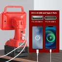 2000LM LED 18v Light for Milwaukee M18 18V Li-Ion Battery, 18W Work Light with USB Charging Port for Hiking, Job Site,Camping,Indoor & Outdoor Use(Tool Only)