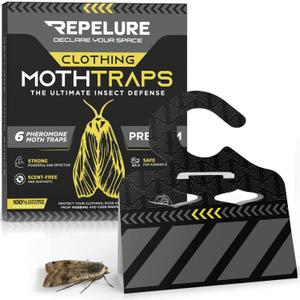 Premium Moth Traps for Clothes - Moth Traps with Pheromones - Strongest Luring and Stickiest Closet Moth Traps - Clothing Moth Traps - Moth Killer Indoor Moth Repellent for Closets (6 Pack)
