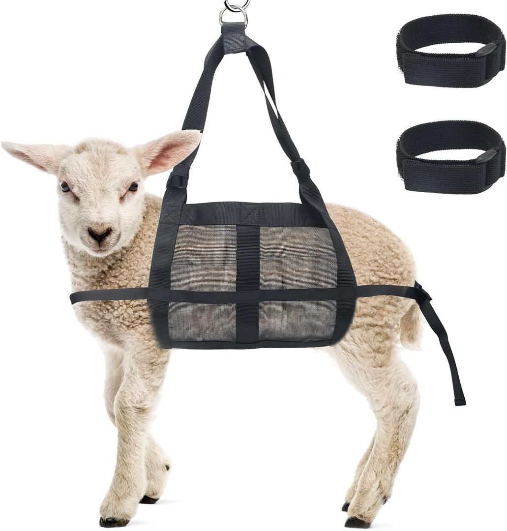 Boyistar Calf Sling for Weighing Animals, 300 LB Animal Weighing Sling for Calf Weight Scale Sling for Small Animals, Hanging Weight Newborn Livestock Sling with Straps, 2 Reinforced Restraint Types