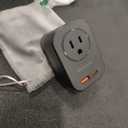 220V to 110V 20W PD Voltage Converter US to Europe International Universal Travel Adapter with 2 USB A 2 Type-C Port Worldwide Power Converters Plug Combo for Spain Italy (Black)-IZ