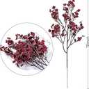 Sggvecsy 3 Pcs Babys Breath Artificial Flowers Gypsophila Bouquets Bulk Real Touch Fake Silk Flowers for Home DIY Floral Arrangement Table Centerpiece Fall Thanksgiving Autumn Decoration (Burgundy) 