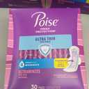 Poise Ultra Thin Incontinence & Postpartum Pads with Wings for Bladder Leaks, 4 Drop Moderate Absorbency, Regular Length, 90 Count