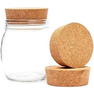 Juvale Large Tapered Cork Pucks & Plugs - Size #48, 3.48 x 3.27 x 1.29 in, 3-Pack - Wide Cork Stopper for Sealing Jars, Bottles & DIY Crafts