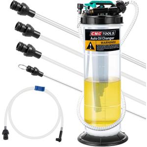 Estune 2 Gallon/7.5 L Manual Pneumatic Fluid Extractor, Automotive Oil Extractor Pump Oil Vacuum Changer with 5 Pcs Brake Bleeding Hose for Car, SUVs, Truck, Yachts