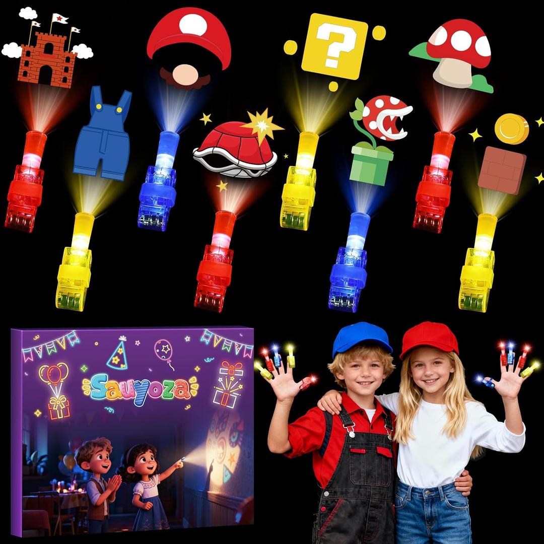 36 Pcs Game Party Favors LED Finger Lights, Glow in the Dark Birthday Party Supplies, Goodie Bag Stuffers Classroom Treasure Box Prizes for Kids