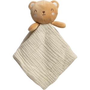 Pearhead Teddy Bear Baby Lovey – Organic Cotton Muslin Security Blanket, Plush Snuggle Toy Helps Self-Soothing, Breathable & Soft, Gender-Neutral Newborn Gift for Boys and Girls, 0+ Months
