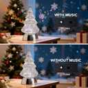 Christmas Snow Globe, Water Glitters LED Lighted Snow Globes Christmas Tree Tabletop Decor - Silver