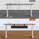 Univivi No Drill Under Desk Cable Management Tray, 36" Cord Organizer for Table, Clamp/Screw Mount Desk Cable Management, Premium Fabric Cable Management Tray for Office, Home (Black)