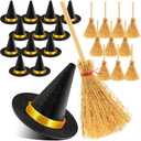 ZHWKMYP Mini Witch Hat, 14/28/42/56 Pcs Small Black Witch Hats for Crafts Halloween Party Decor