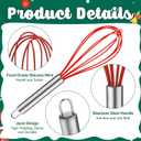 Acellegic 24 Sets 10 Inch Christmas Whisks Supplies Gifts Sets, Includes Silicone Whisks, Greeting Cards, Ribbons, Plastic Bags DIY Fillable Christmas Tree Ornaments for Xmas Cooking Supplies Gift