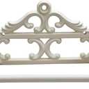 Comfy Hour Decorative Cast Iron Toilet Paper Holder, White Victorian Scroll Wall Mounted Paper Roll Organizer, Shabby Chic Bathroom Accent, Finished Metal Tissue Hanger, 1 Unit