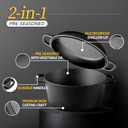 EDGING CASTING 2-in-1 Pre-Seasoned Cast Iron Dutch Oven Pot with Skillet Lid Cooking Pan, Cast Iron Skillet Cookware Pan Set with Dual Handles, Indoor Outdoor for Bread/Frying/Baking/Camping/BBQ, 5 Qt