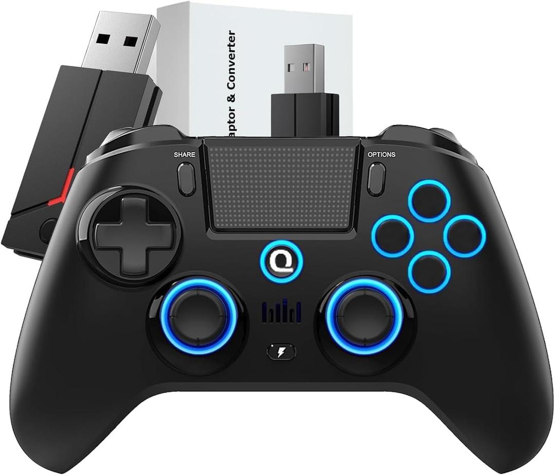 QRD Spark N5 Wireless Controller for PS5 Pro Slim PS4 PS3 PS2 Steam Deck PC Windows Mac iOS Android TV Box, PS5 controller with Halleffect Gamepad Joystick with Touchpad, 6 Axis Gyro, Dual Vibration, Mapping, Macro