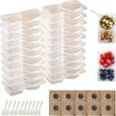 2 x 20 Set Reusable snack Containers, 2 compartment snack containers, portable salad yogurtcerealdressing food boxes and Portion Control for Refrigeration Sauce,Outdoor Takeaway,Travel