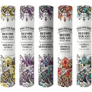 Poo-Pourri Before-You-Go Toilet Spray, Travel Essentials, .34 Fl Oz, In A Pinch Variety 5 Pack, Each Up to 20 Uses, On-The-Go Bathroom Odor Deodorizer with Essential Oils, TSA Approved Size, 5 Scents