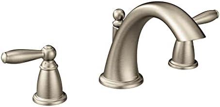 Moen Brantford Brushed Nickel 2-Handle Deck Mount Roman Tub Faucet Trim Kit, Valve Required, T4943BN. Faucets Only.