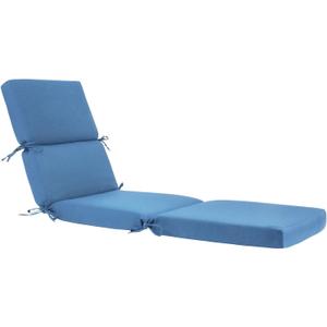 3" Solid Outdoor Lounge Chair Cushion, 74 x 22.5 inch Weather Resistant Chaise Lounge Cushion with 6 Ties for Patio Pool Furniture