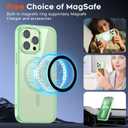 SUPFINE Magnetic for iPhone 13 Pro case, [Compatible with MagSafe][Clear Hard Back with Soft TPU Bumper][12FT Military Grade Drop Protection] Shockproof Phone Case,Clear ice Green