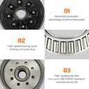 12" x 2" Trailer Brake Drum Kit 8 on 6.5" Bolt Circle, 8-Lug with 9/16 Stud for 7K 7,000lbs Load Trailer Axle