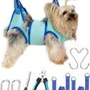 Kkiimatt Dog Grooming Hammock, Dog Hanging Harness Holder for Nail Clipping,Nail Trimming Hammock, Grooming Sling Hanger Restraint Bag with Wide Strap Sewed L