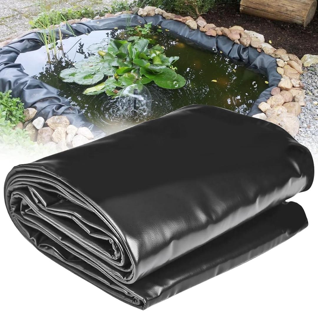 20 FT Pond Liner, 20 Mil Pond Liners for Outdoor Ponds, HDPE Pond Liner Preformed Easy Cutting Puncture Resistant, Pond Liners for Water Garden Fountain Waterfall, Koi Fish Aquaculture Pond