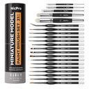 Nicpro Miniature Paint Brushes Drybrush - 17 PCS Model Paint Brush Set for Acrylic Oil Watercolor, Detail Paint Brush Dry Brush for Model, Miniature Painting, Paint by Numbers, Craft - with Container