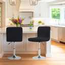 FUANGUI Bar Stool Covers with Backs, 4 Pack Stretch Bar Stool Chair Covers, Knitted Jacquard Bar Stool Covers,Washable Bar Chair Covers Swivel Barstool Slipcovers (Knitted Black 01)