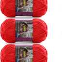 Chunky Chenille Yarn for Crocheting - 3x100g/3.5oz Baby Blanket Yarn for Crocheting Soft - 262 Yards Fluffy Thick Plush Yarns for Knitting Blankets Amigurumi (3, Red)