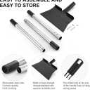 Heavy-Duty Manganese Steel Ice Scraper, Snow Shovel and Multi-Purpose Cleaning Tool Detachable with Stainless Steel Handle for Easy Storage, for Outdoor Garden, Wall Cleaning, and Snow Removal