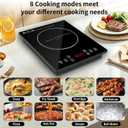 Single Induction Cooktop,1800W Portable induction Cooktop，Portable induction hot plate with LCD touch control,9 Levels,10H,Safety Lock, 110V single burner induction Cooktop