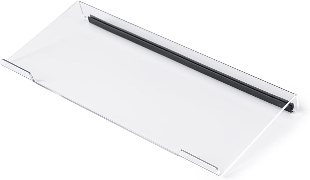 BOOMIBOO Clear Acrylic Tilted Computer Keyboard Holder for Ergonomic Typing, Keyboard Stand with Silicone Anti-Slip Strip,11.8 x 5.1 Inch Keyboard Tray for 78 Keys Keyboard