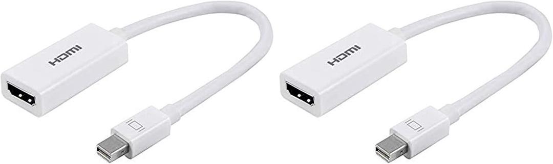 Philips Accessories Mini DisplayPort to HDMI Adapter, Unidirectional, Audio and Video, Full HD 1080p, 4K Ultra HD @ 30Hz, Slim Compact Portable Design, SWV9200F/27, White (Pack of 2)
