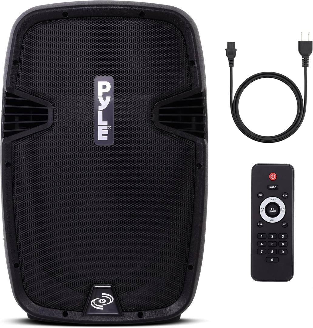PYLE-PRO Powered Speaker Active PA- Loudspeaker Bluetooth System,12 Inch Bass Subwoofer Stage Speaker Monitor, DJ Party Portable Sound Stereo Amp Sub for Concert Audio, Built-in USB for MP3 Amplifier