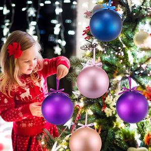 Zubebe 6 Pcs 8" Extra Large Outdoors Christmas Balls Ornaments Jumbo Oversized Christmas Tree Decorations Giant Hanging Xmas Plastic Balls Ornaments for Lawn Yard Decoration(