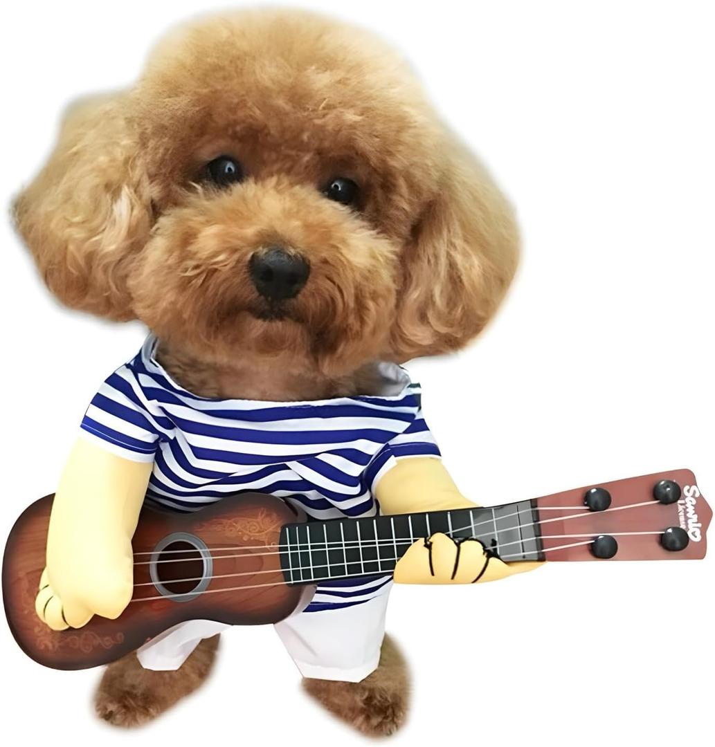 NACOCO Pet Guitar Costume Dog Costumes Cat Halloween Christmas Cosplay Party Funny Outfit Clothes (M)