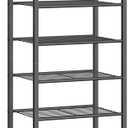 SONGMICS Narrow Shoe Rack, Sturdy 8 Tier Metal Tall Shoe Rack Shelf, Slim Shoe Storage Organizer for Closet Entryway Small Spaces, Vertical Shoe Stand Tower for 18 Pairs Shoes, Easy Assembly, Black